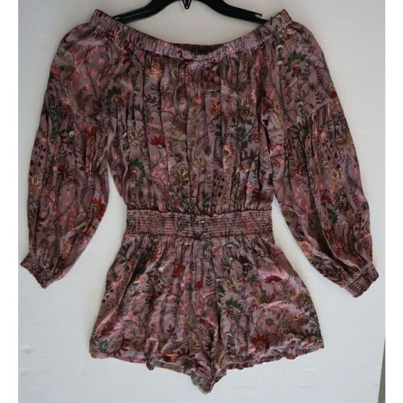 Free People OB580943 Women Sz S Purple Pretty & Free Off the Shoulder Romper - Picture 4 of 9